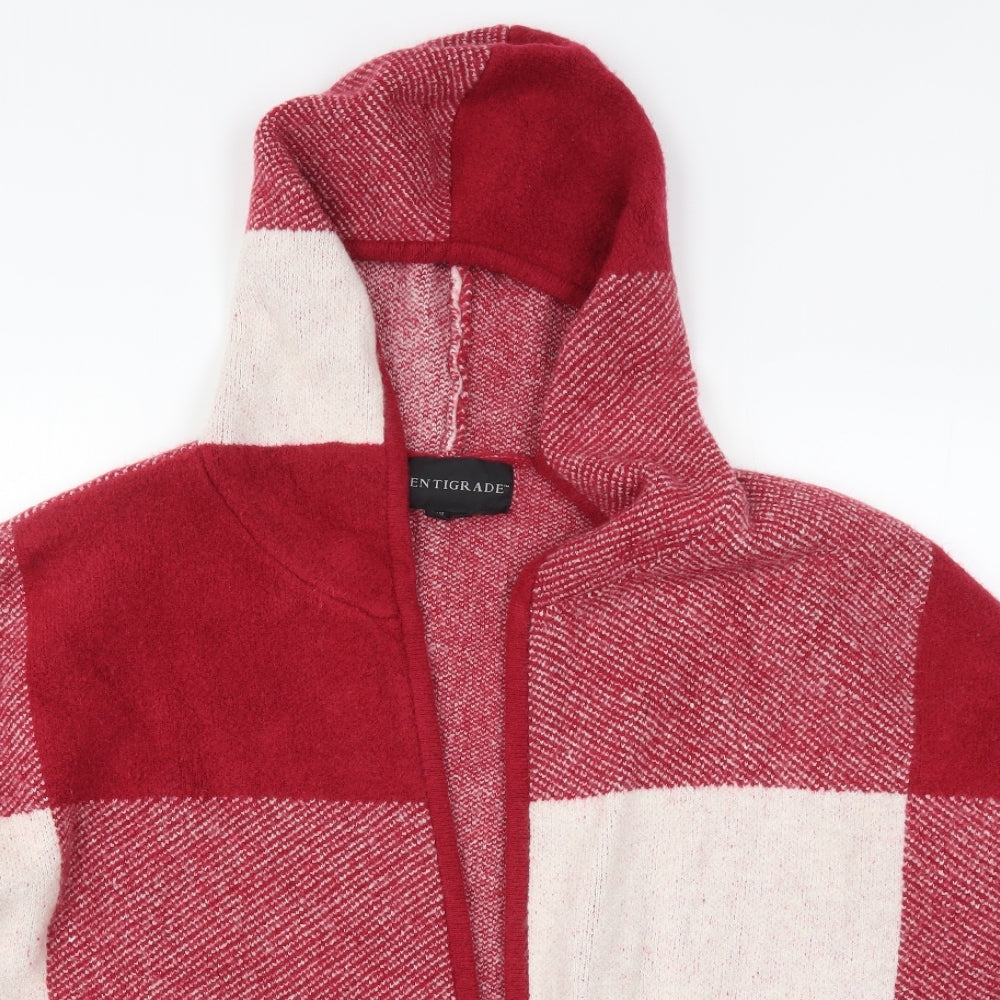 Centigrade Womens Red Check Knit Cardigan Jumper Size L
