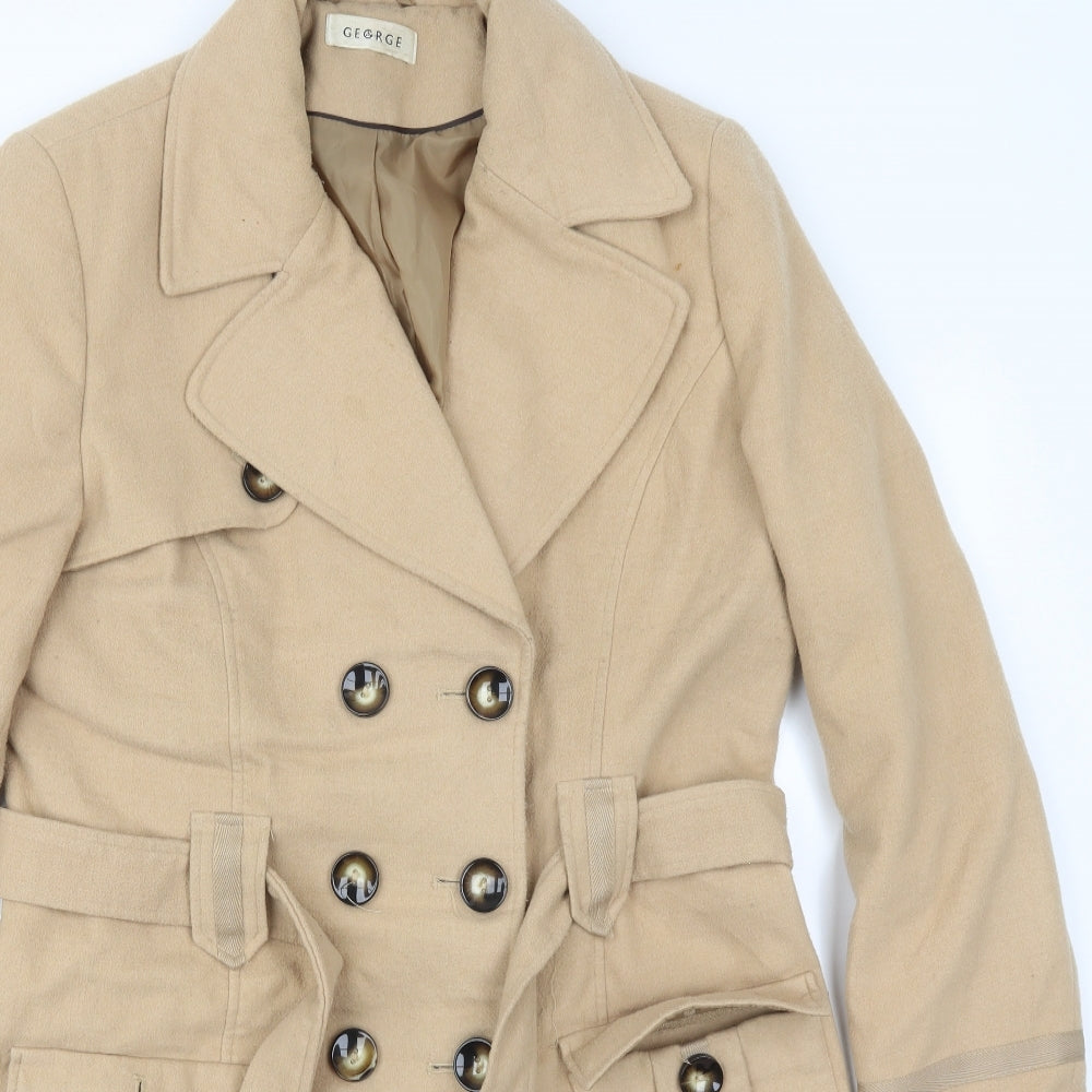 George Womens Beige   Trench Coat Coat Size 16