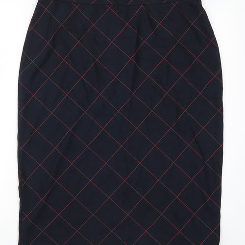 Gerry Weber Womens Blue Check  Straight & Pencil Skirt Size 18
