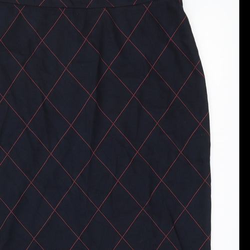 Gerry Weber Womens Blue Check  Straight & Pencil Skirt Size 18