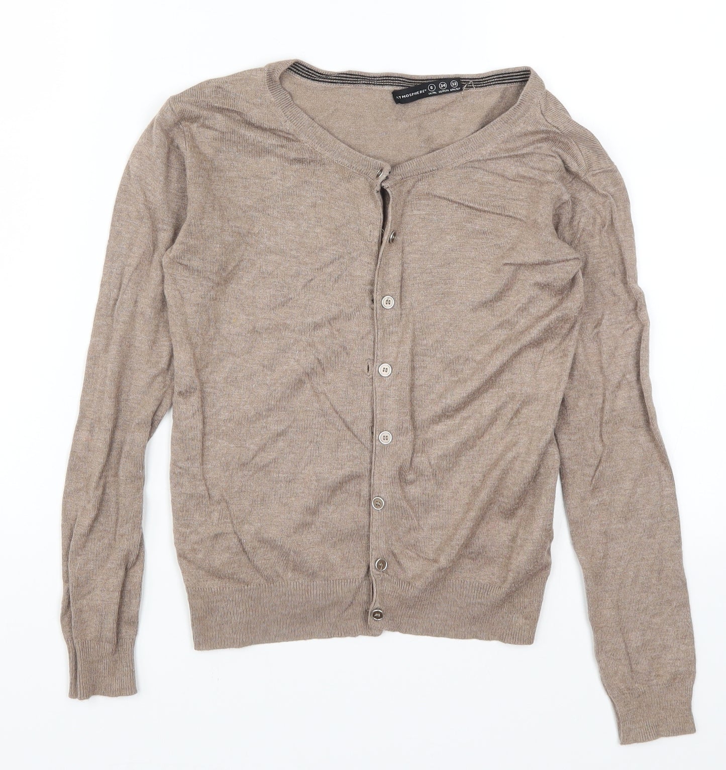Atmosphere Womens Brown  Knit Cardigan Jumper Size 6