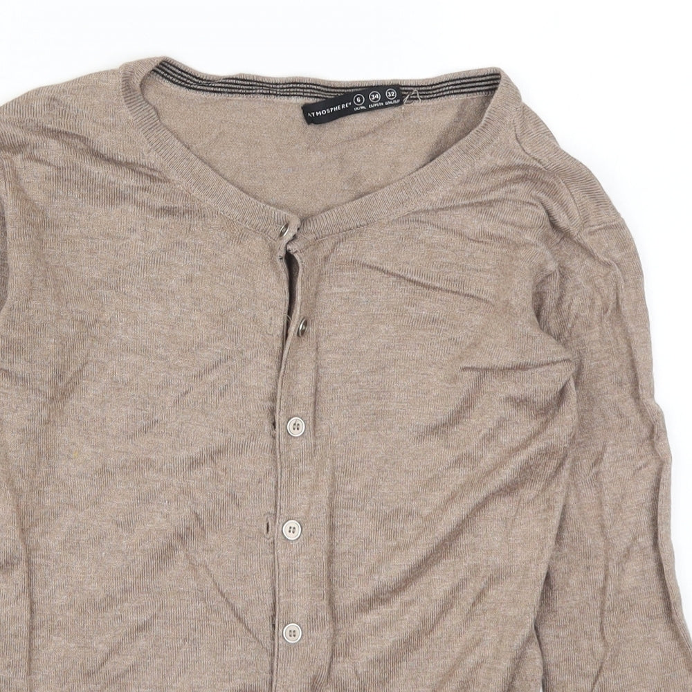 Atmosphere Womens Brown  Knit Cardigan Jumper Size 6