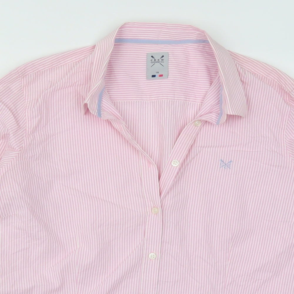 Crew Clothing Womens Pink Striped  Basic Button-Up Size 18