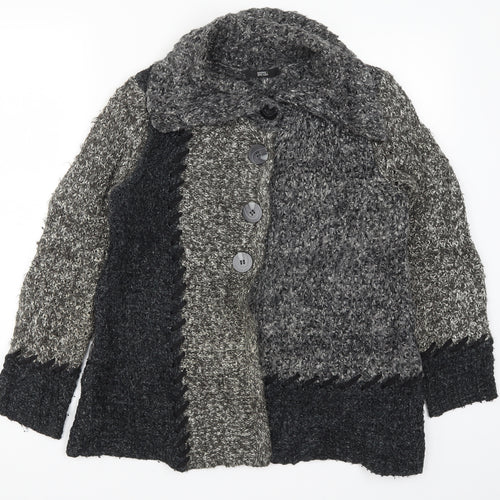 Marks and Spencer Womens Grey  Knit Cardigan Jumper Size 10  - Colourblock