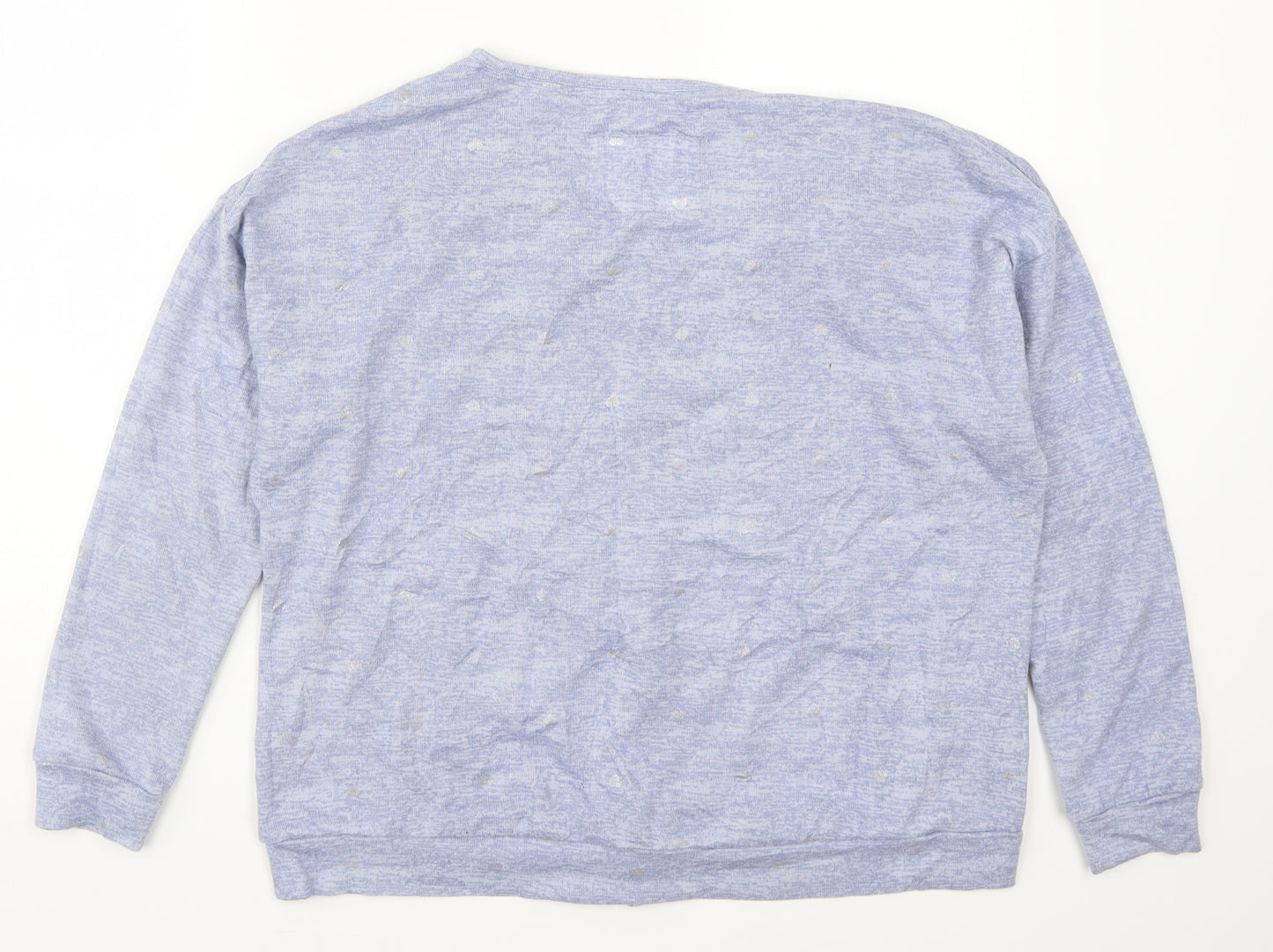TU Womens Blue Solid  Top Pyjama Top Size 14  - Love Hearts