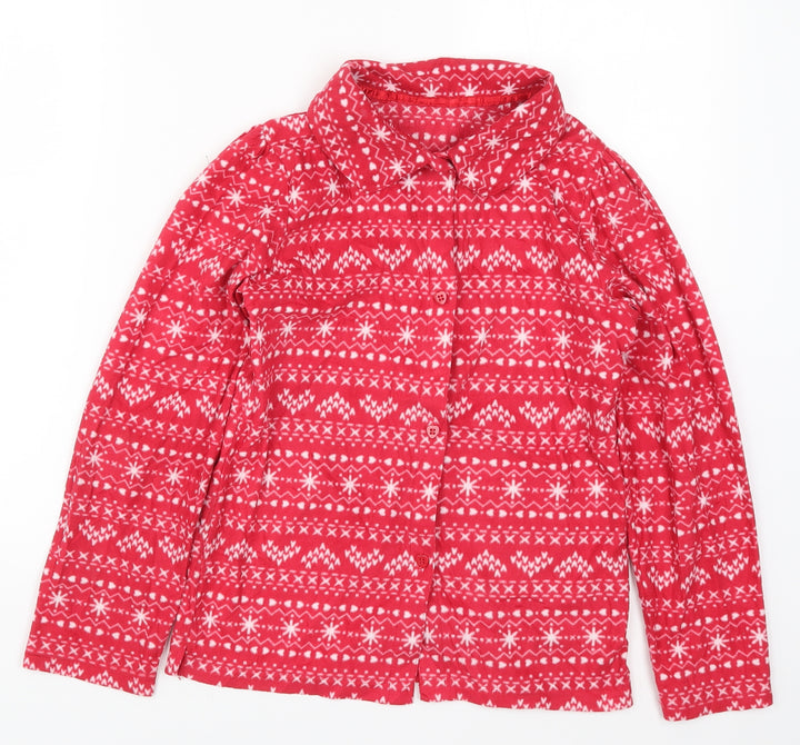 George Girls Red Geometric Top Pyjama Top Size 11-12 Years - Christmas Prints