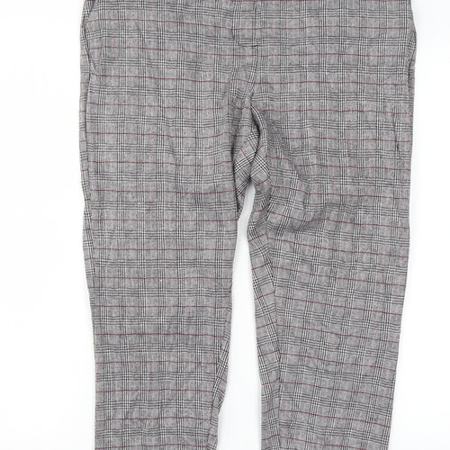 Damart Womens Grey Check  Trousers  Size 14 L24 in - Red