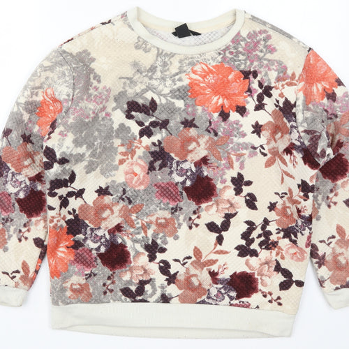 H&M Womens Multicoloured Floral  Pullover Sweatshirt Size XS