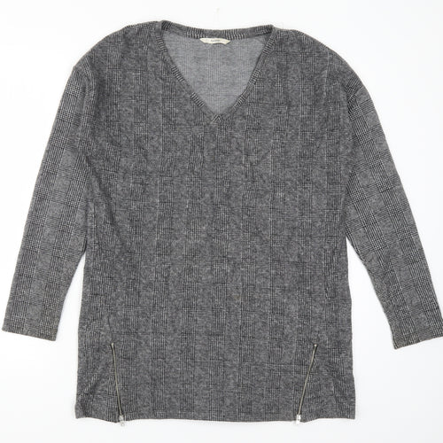 George Womens Grey Check  Basic T-Shirt Size 10