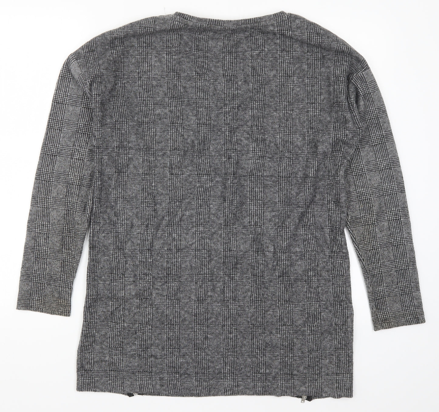 George Womens Grey Check  Basic T-Shirt Size 10