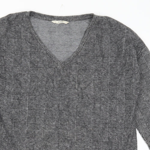 George Womens Grey Check  Basic T-Shirt Size 10