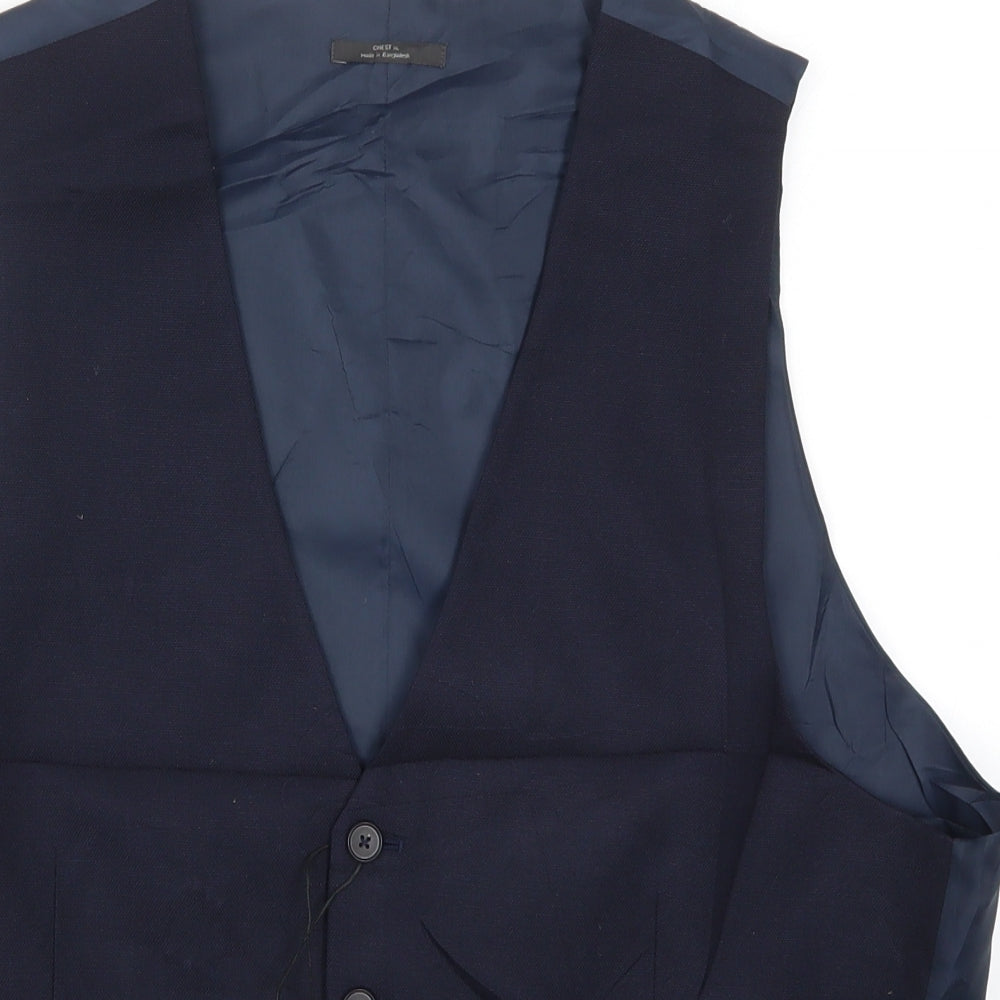 Marks and Spencer Mens Blue   Jacket Waistcoat Size XL