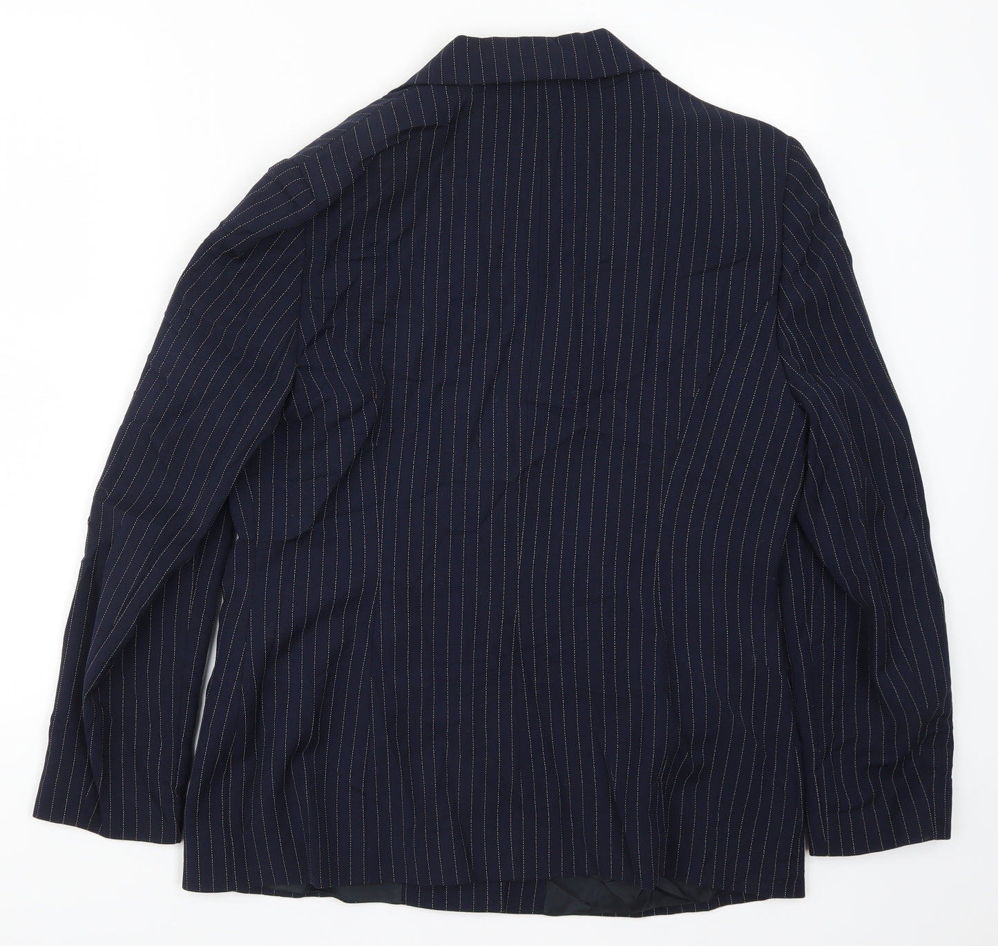 Equiation Womens Blue Striped  Jacket Suit Jacket Size 14