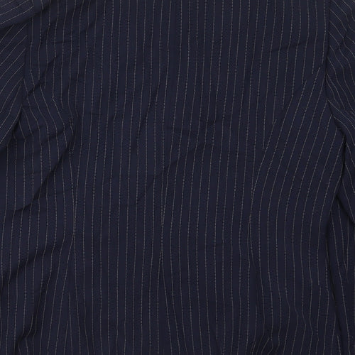 Equiation Womens Blue Striped  Jacket Suit Jacket Size 14
