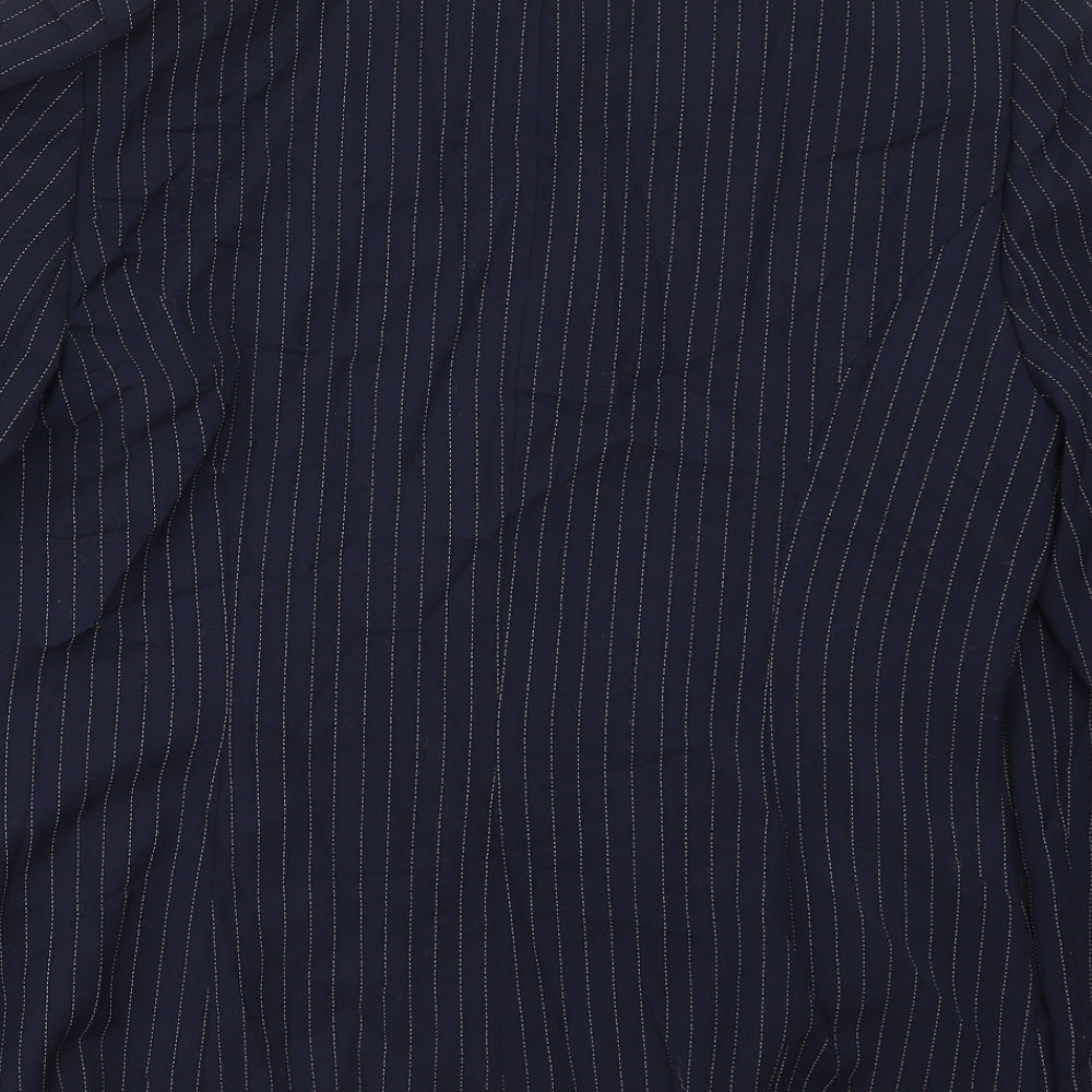 Equiation Womens Blue Striped  Jacket Suit Jacket Size 14