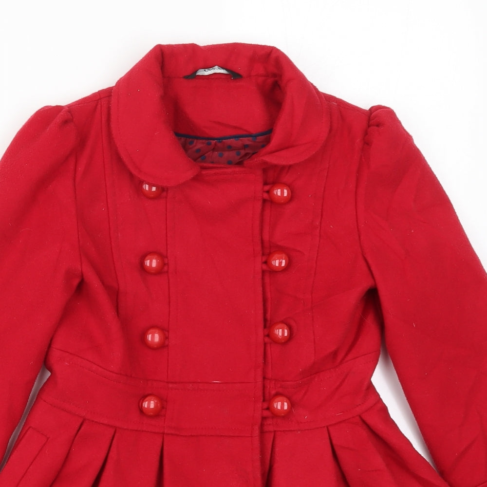 George Girls Red   Pea Coat Coat Size 6-7 Years