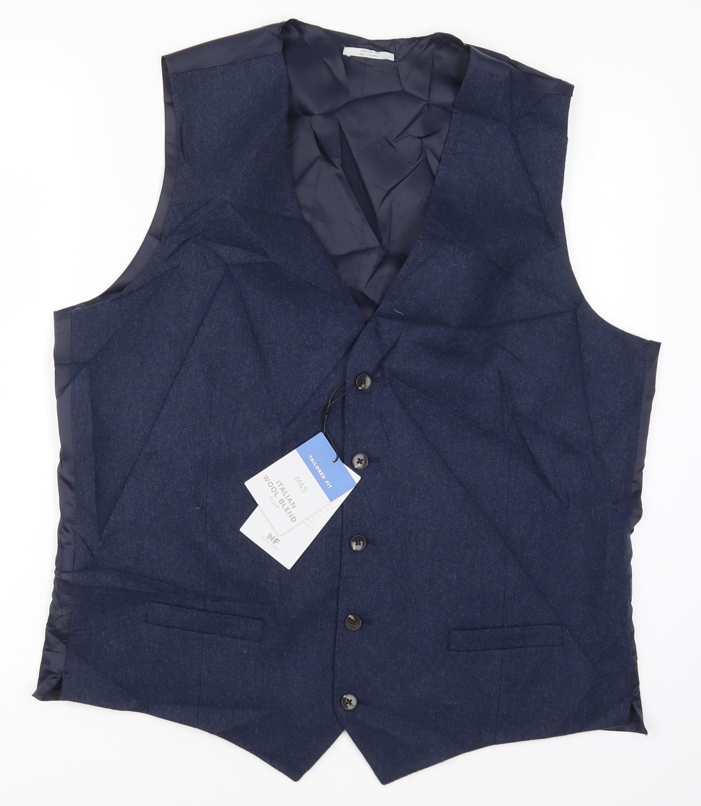 Marks and Spencer Mens Blue   Jacket Waistcoat Size XL