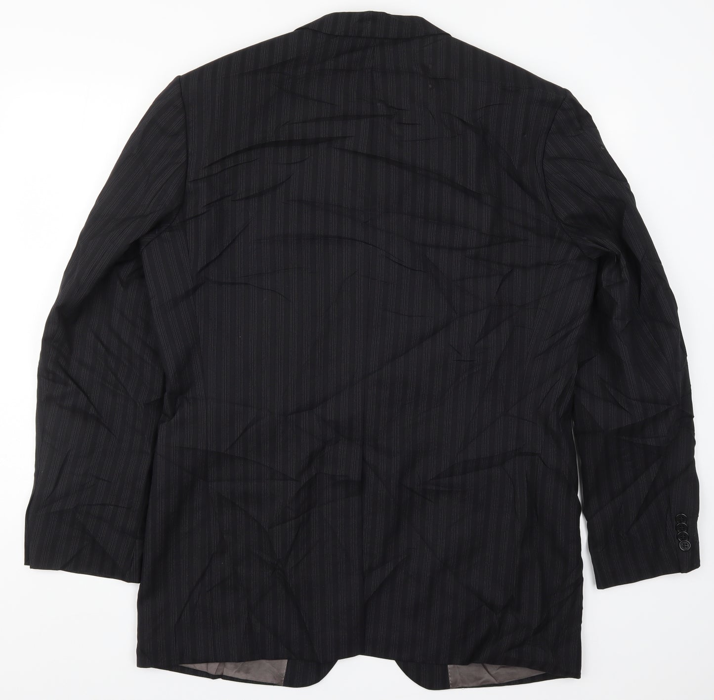 Feraud Mens Black Striped   Suit Jacket Size 44