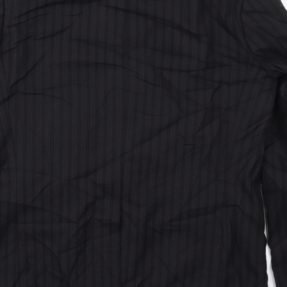 Feraud Mens Black Striped   Suit Jacket Size 44