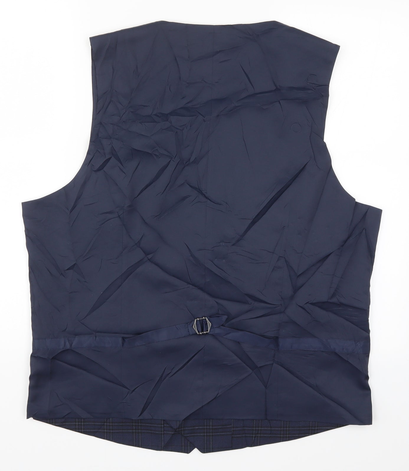 Marks and Spencer Mens Blue Check  Jacket Waistcoat Size XL