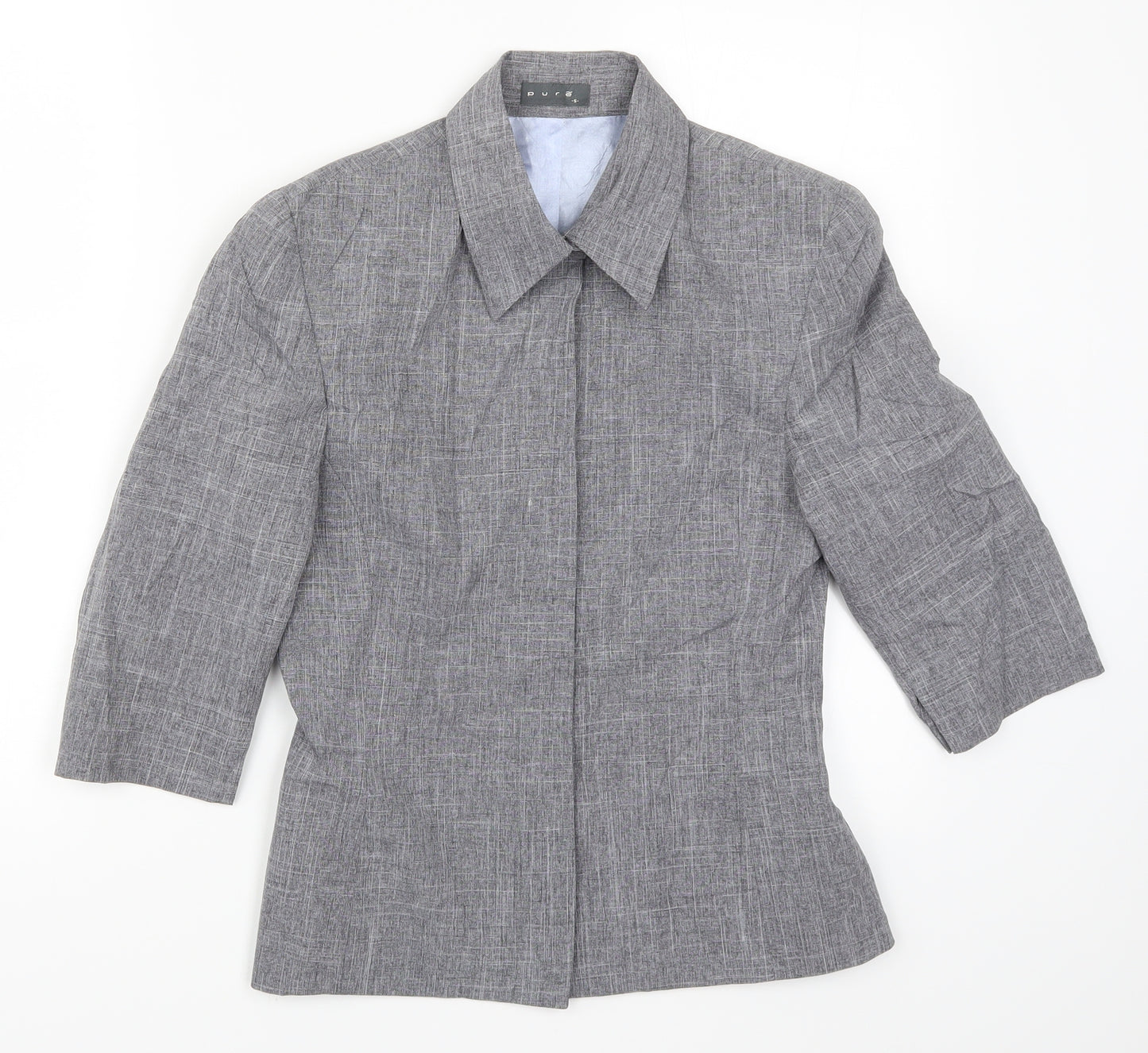 Pure Womens Grey   Basic Button-Up Size S
