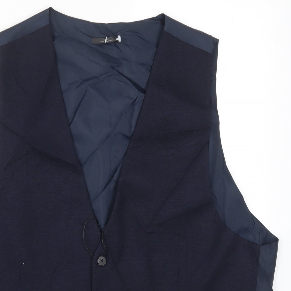 Marks and Spencer Mens Blue   Jacket Waistcoat Size XL