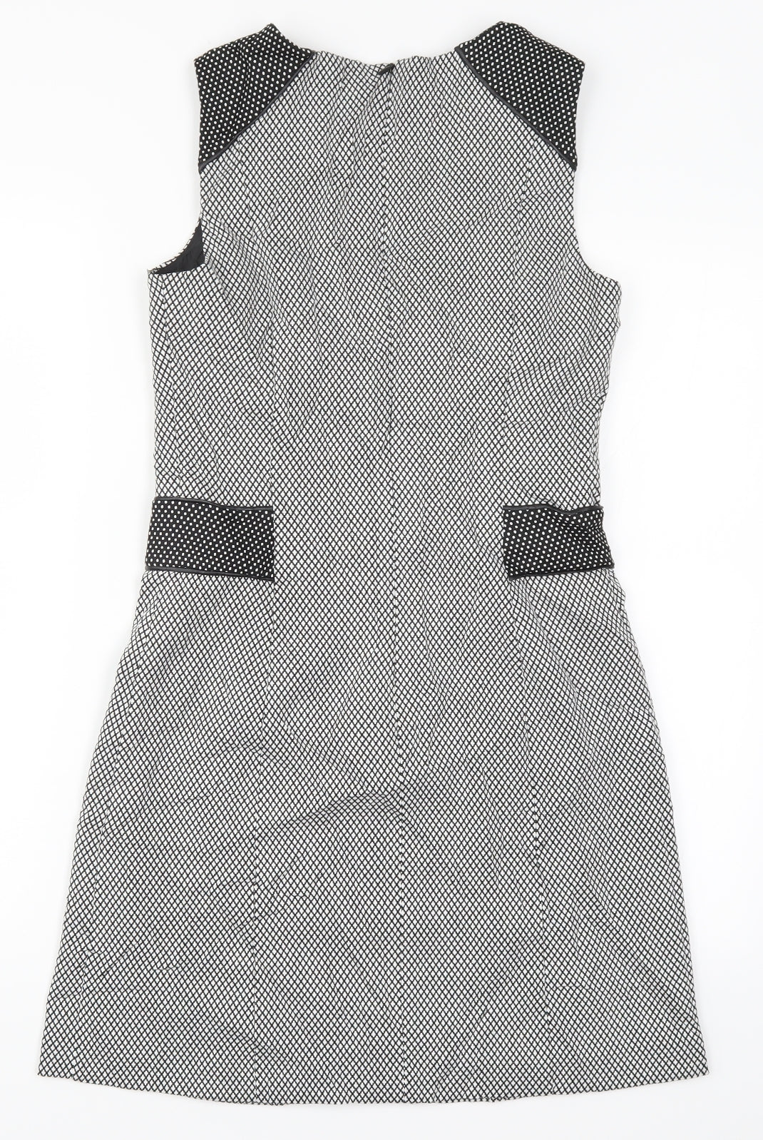 Oasis Womens Grey Geometric  A-Line  Size 8