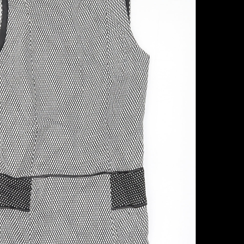 Oasis Womens Grey Geometric  A-Line  Size 8