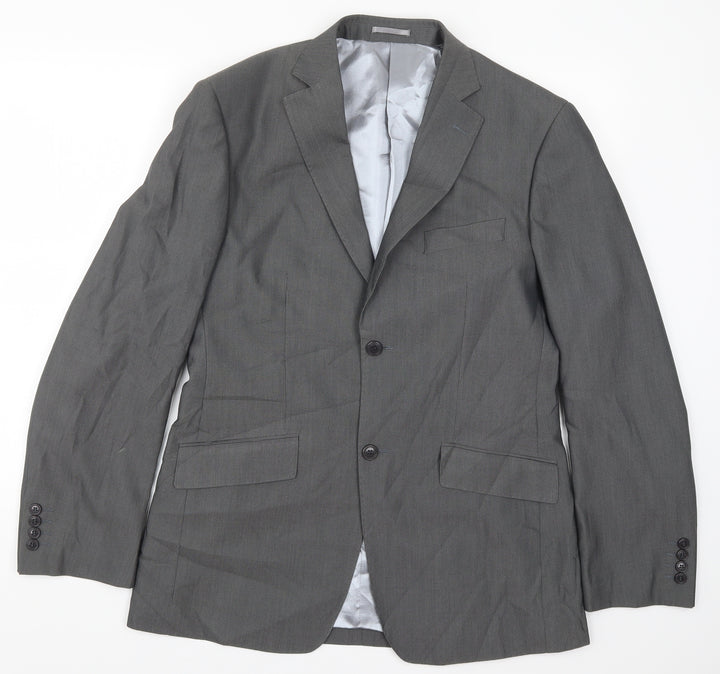 Kurt Muller Mens Grey Jacket Suit Jacket Size 38
