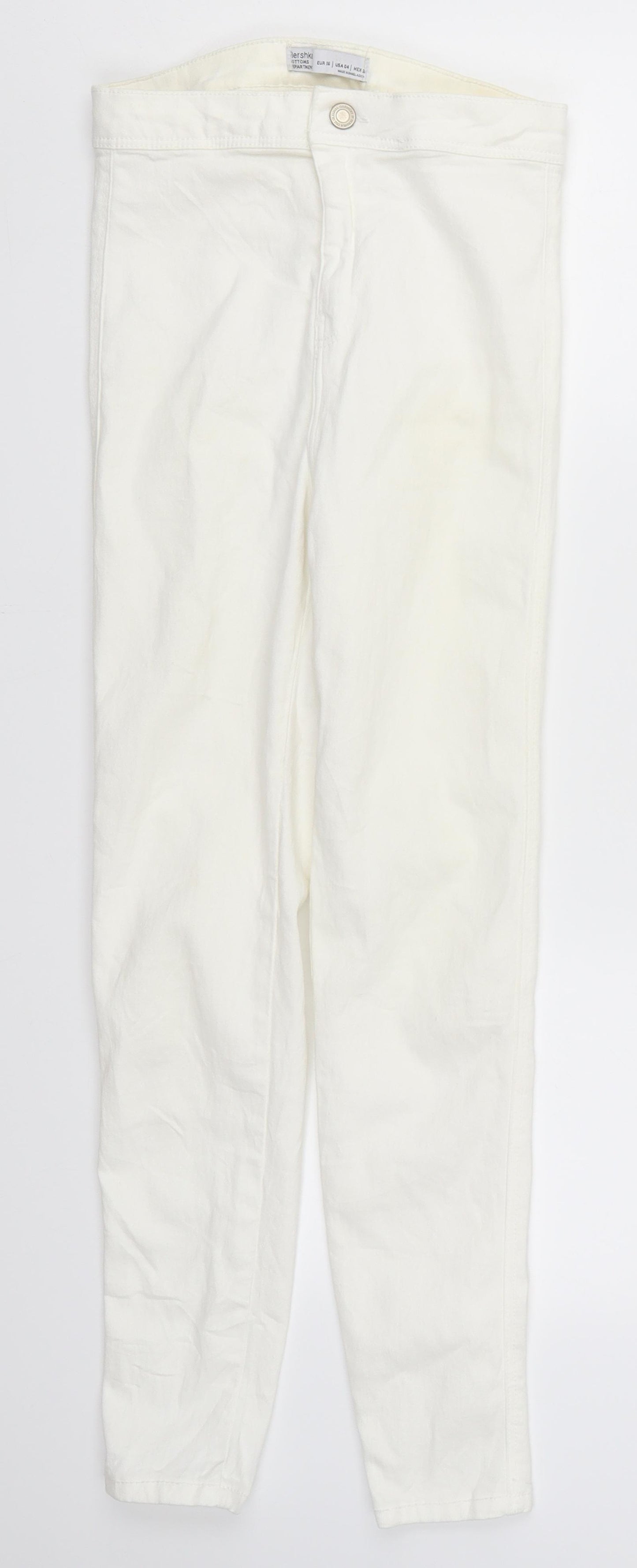 Bershka Womens White  Denim Skinny Jeans Size 8 L26 in