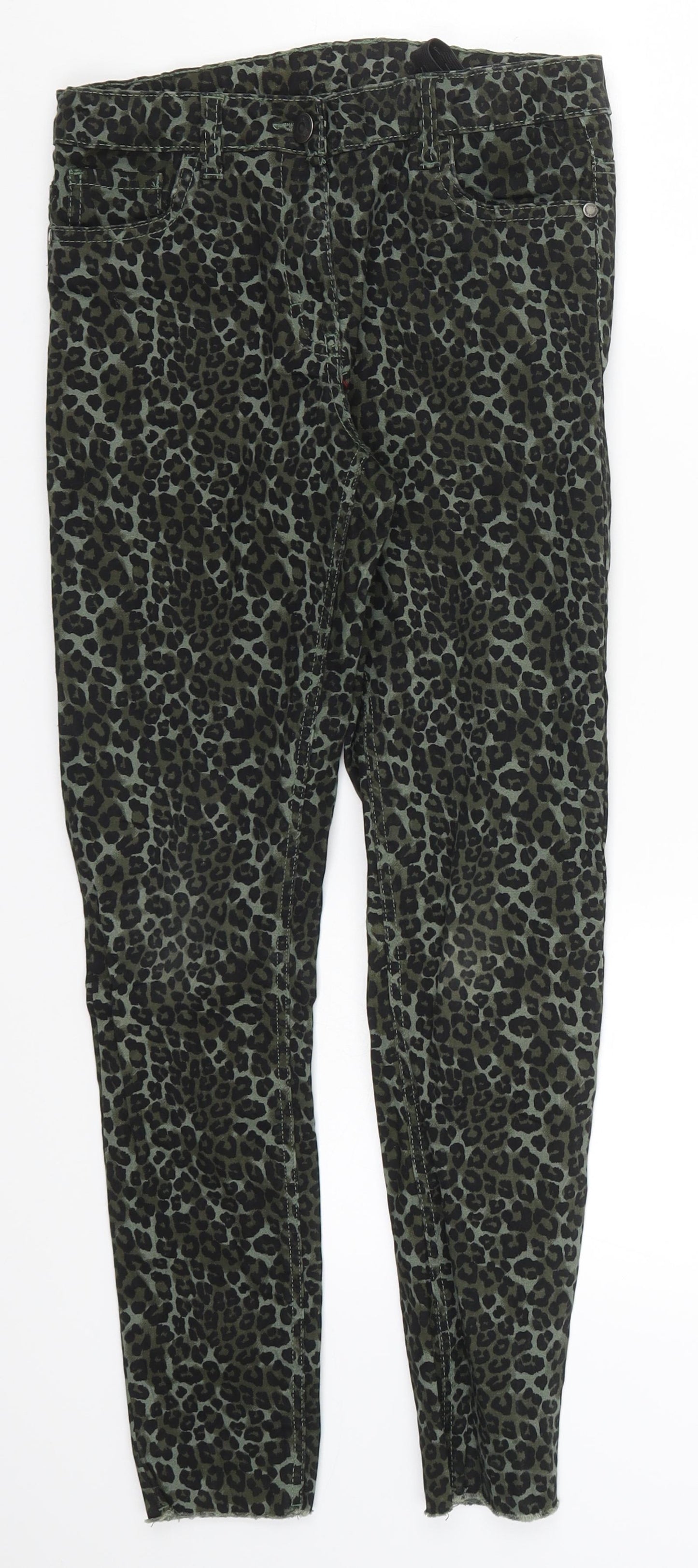 Girls Destination Mens Green Animal Print Denim Skinny Jeans Size 16