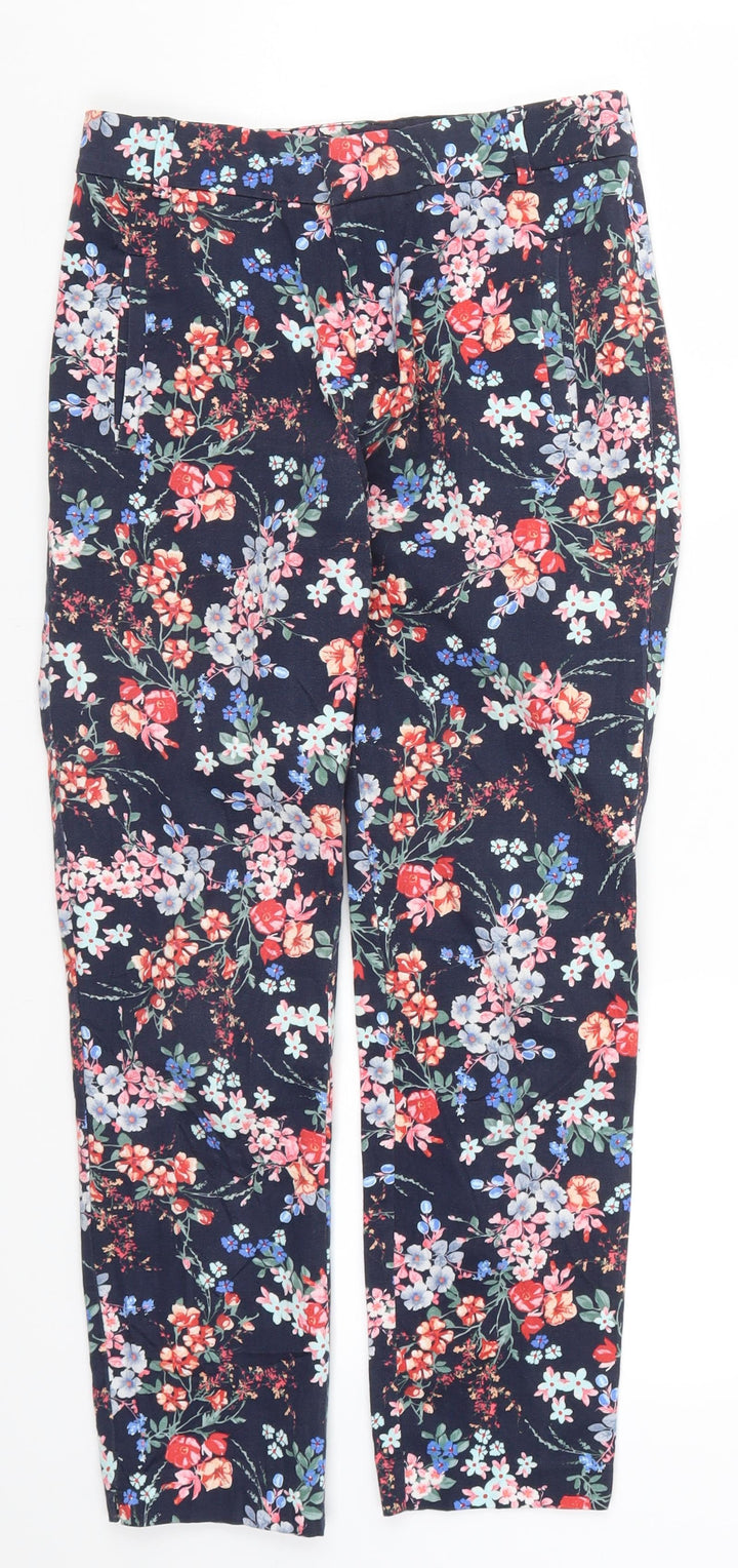 Stradivarius Womens Multicoloured Floral Trousers Size 6 L24 in