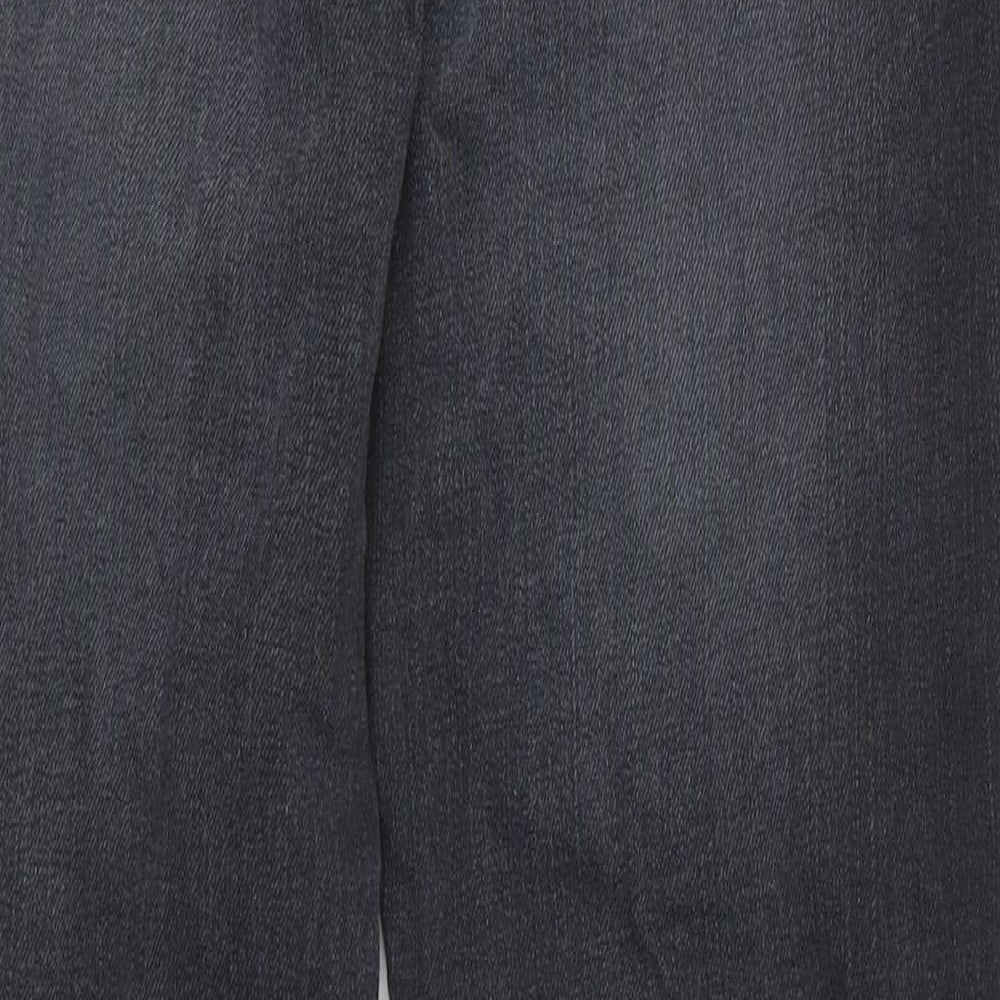 Marks and Spencer Womens Grey  Denim Straight Jeans Size 14 L30 in