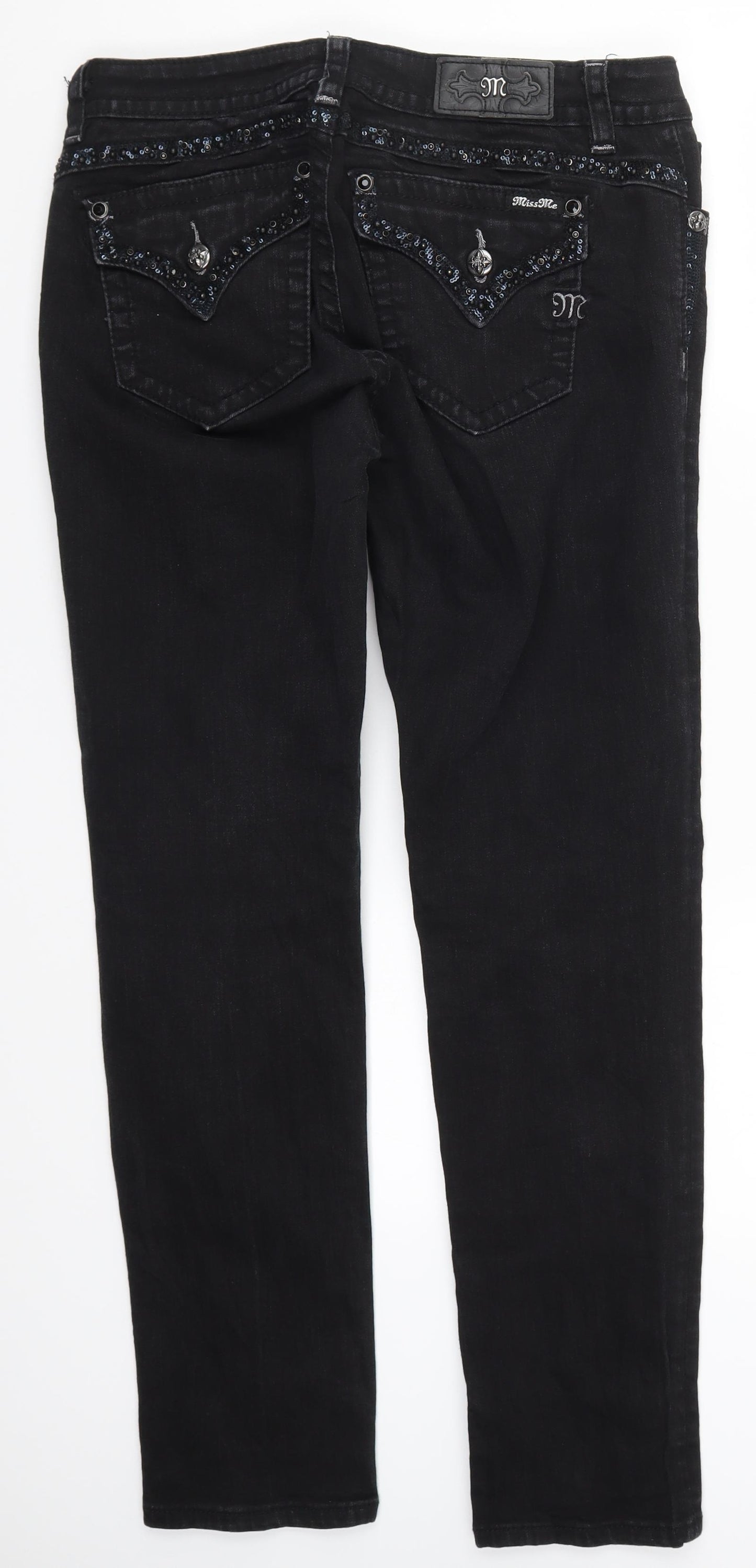 Miss Me Womens Black  Denim Skinny Jeans Size 32 in L31 in