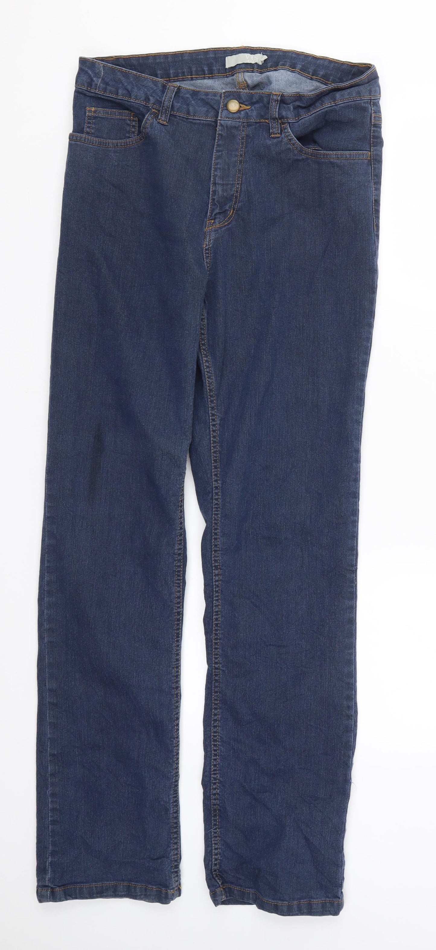 VRS Womens Blue  Denim Straight Jeans Size 14 L31 in