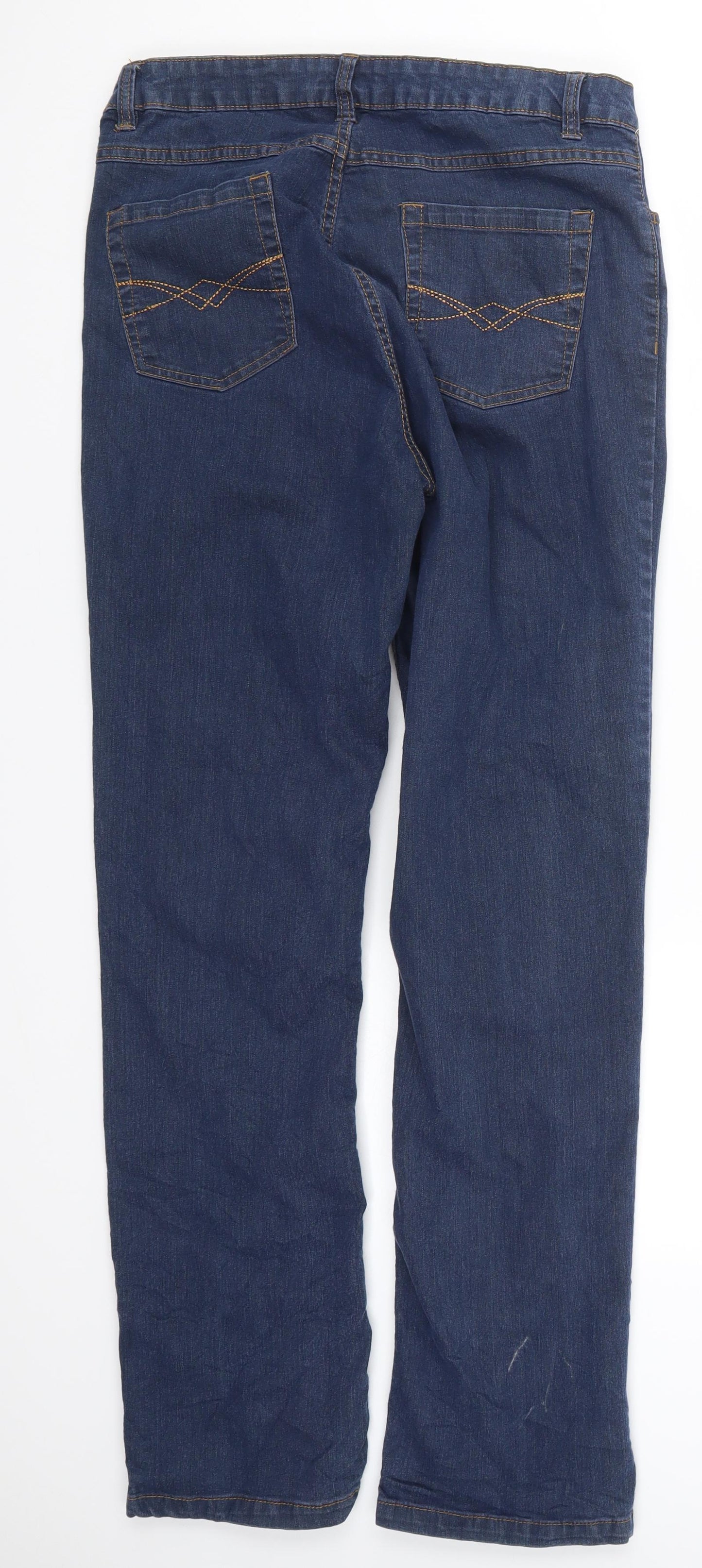 VRS Womens Blue  Denim Straight Jeans Size 14 L31 in