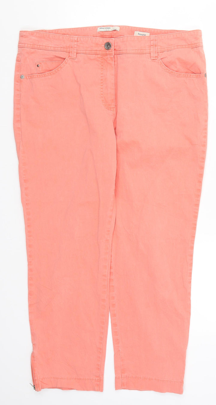 Gerry Weber Womens Pink Cropped Trousers Size 20 L24 in