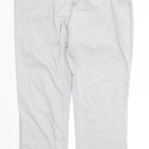 Preworn Womens Grey  Denim Straight Jeans Size 37 in L29 in
