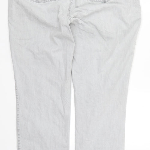 Preworn Womens Grey  Denim Straight Jeans Size 37 in L29 in