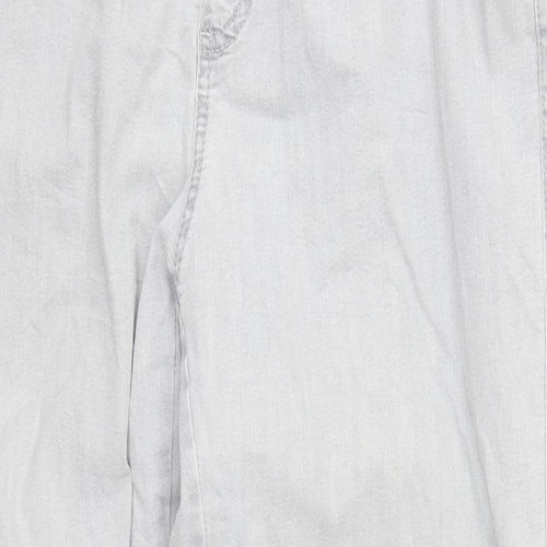 Preworn Womens Grey  Denim Straight Jeans Size 37 in L29 in