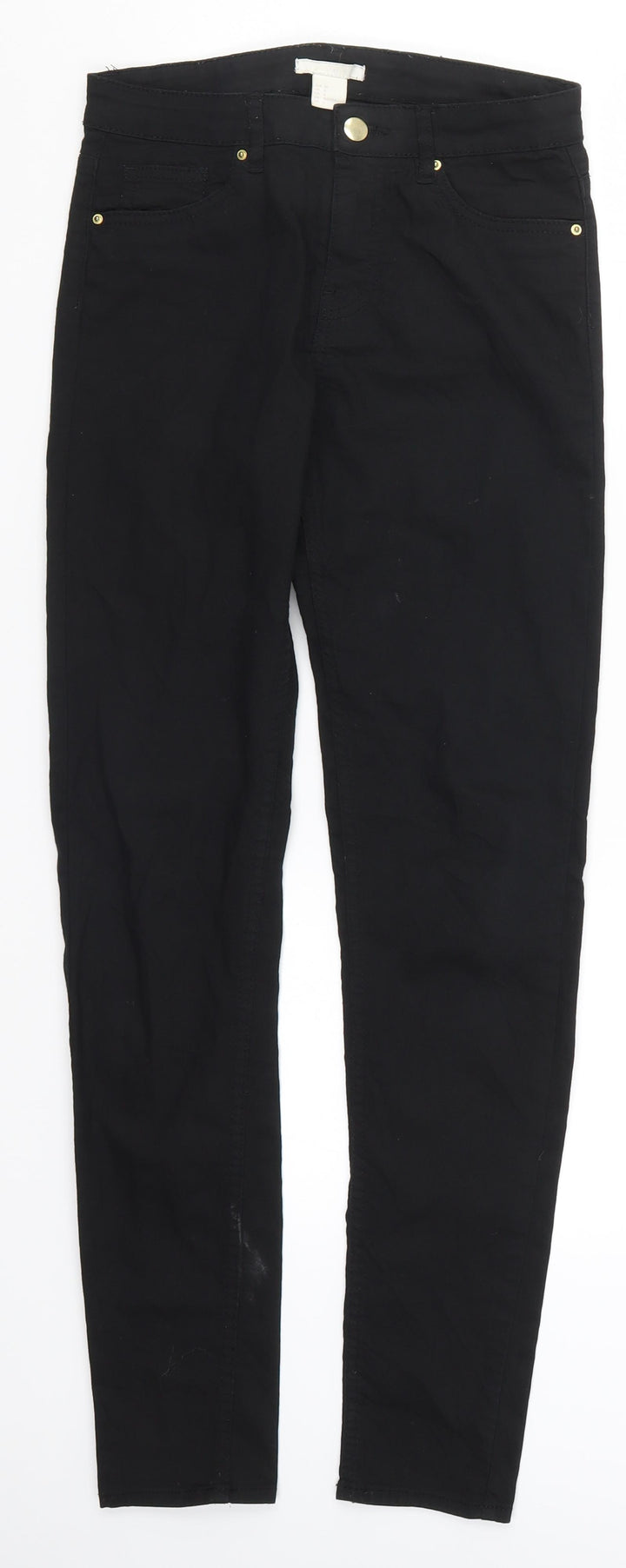 H&M Womens Black Denim Skinny Jeans Size 8 L29 in