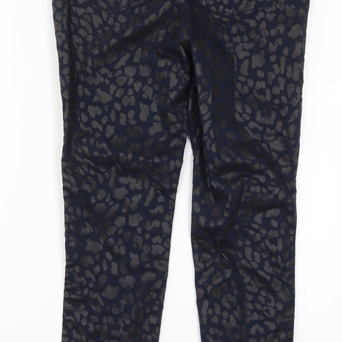F&F Womens Blue Animal Print Denim Skinny Jeans Size 8 L28 in
