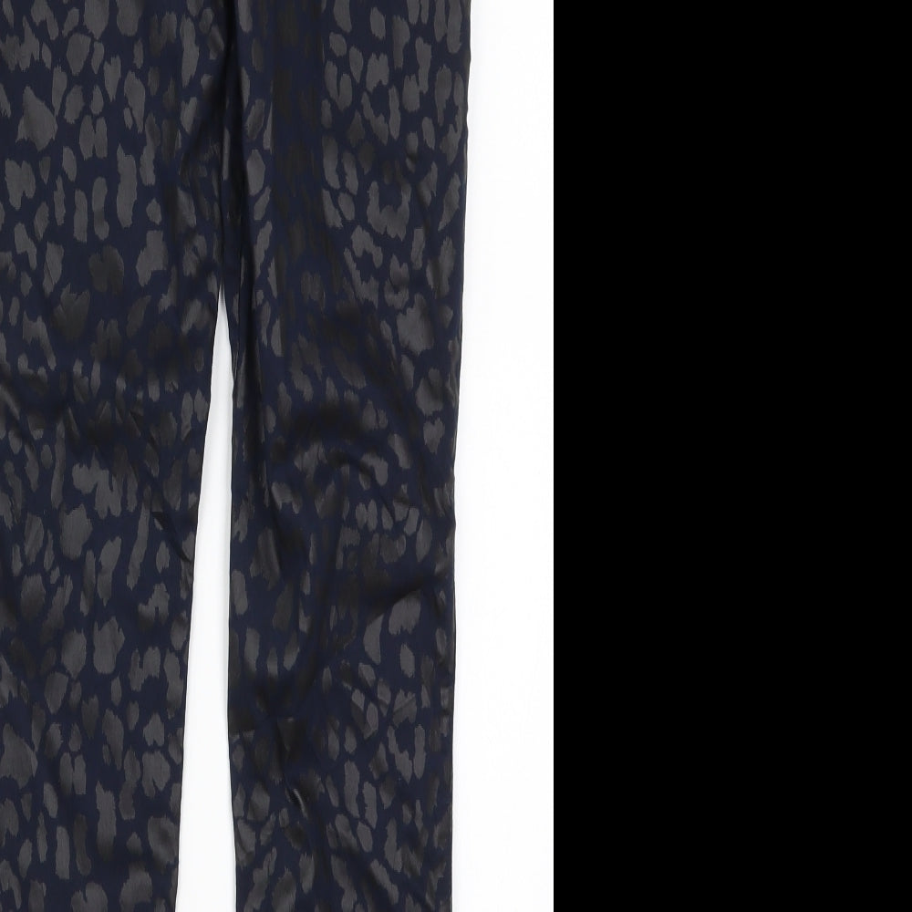 F&F Womens Blue Animal Print Denim Skinny Jeans Size 8 L28 in
