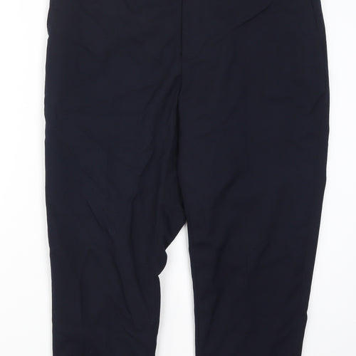 Bao Khanh Silk Womens Blue   Cropped Trousers Size 36 in L21.5 in