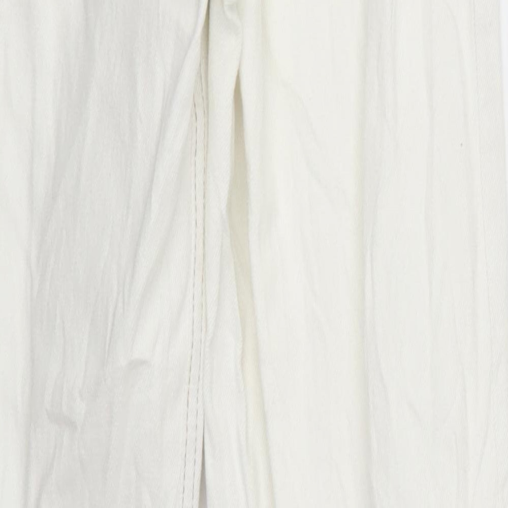 Emile Briting Womens White  Denim Wide-Leg Jeans Size 4 L29 in
