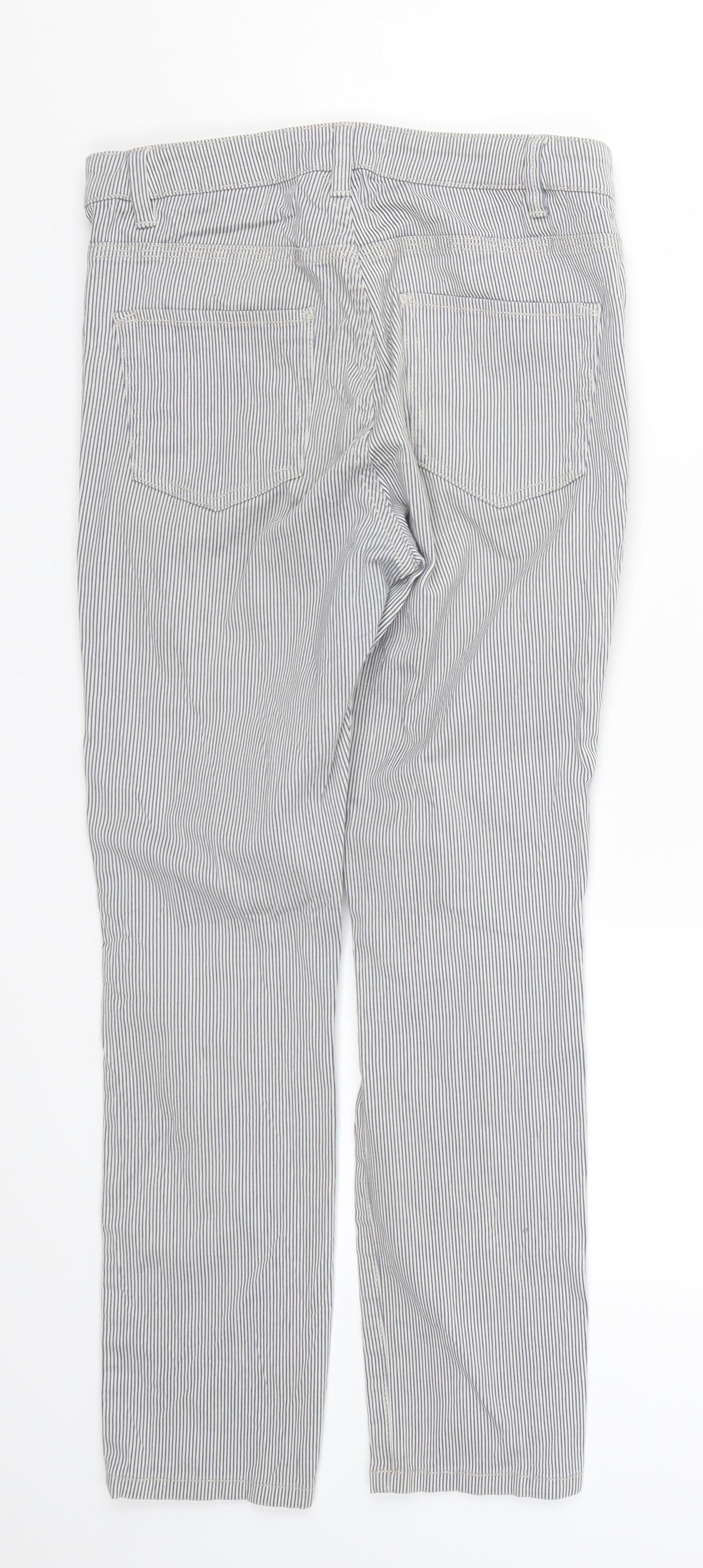 H&M Womens Blue Striped Denim Skinny Jeans Size 8 L25 in