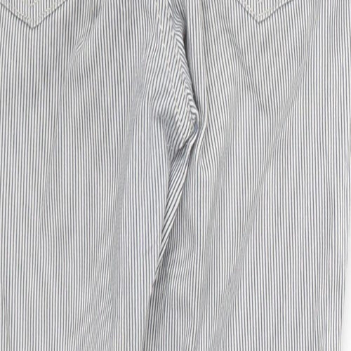 H&M Womens Blue Striped Denim Skinny Jeans Size 8 L25 in