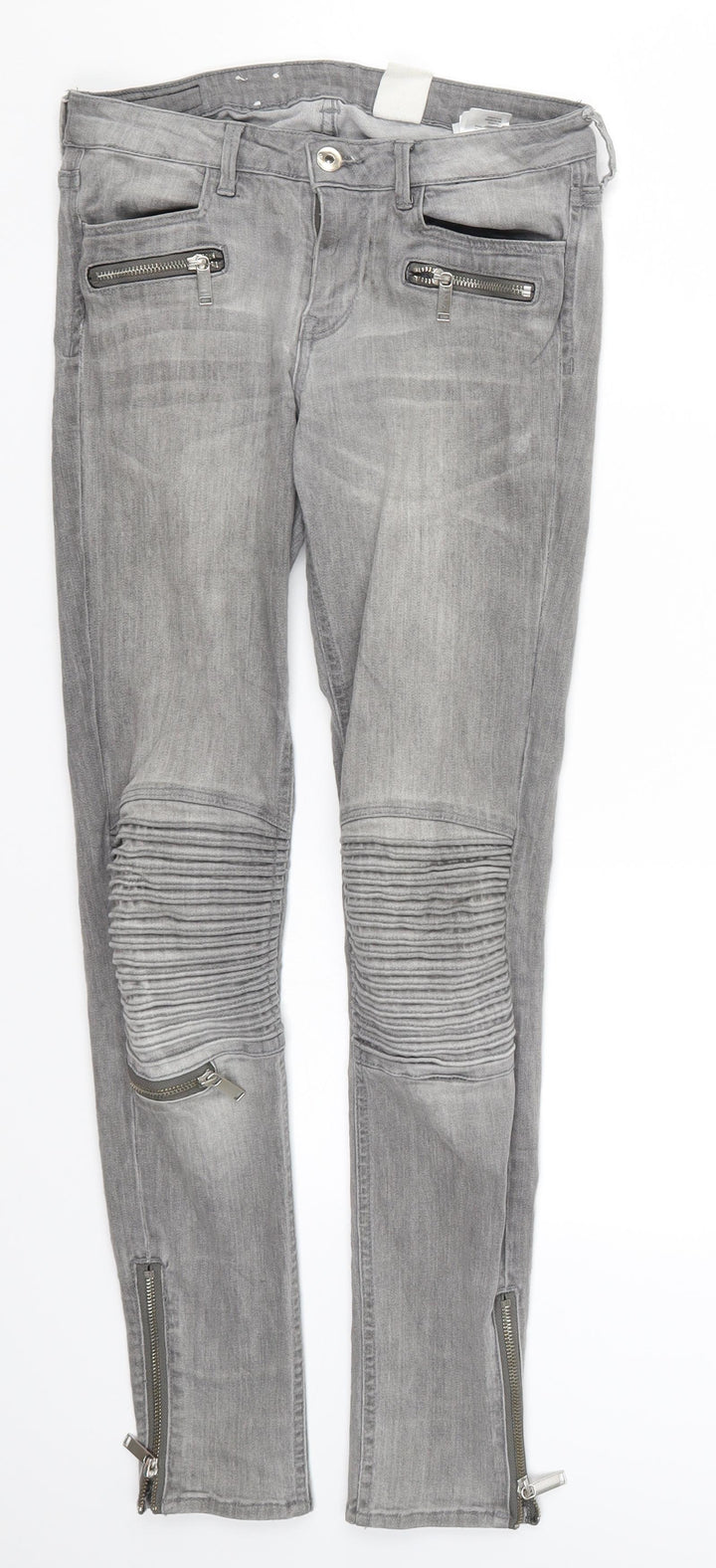 H&M Womens Grey Denim Skinny Jeans Size 26 in L29 in