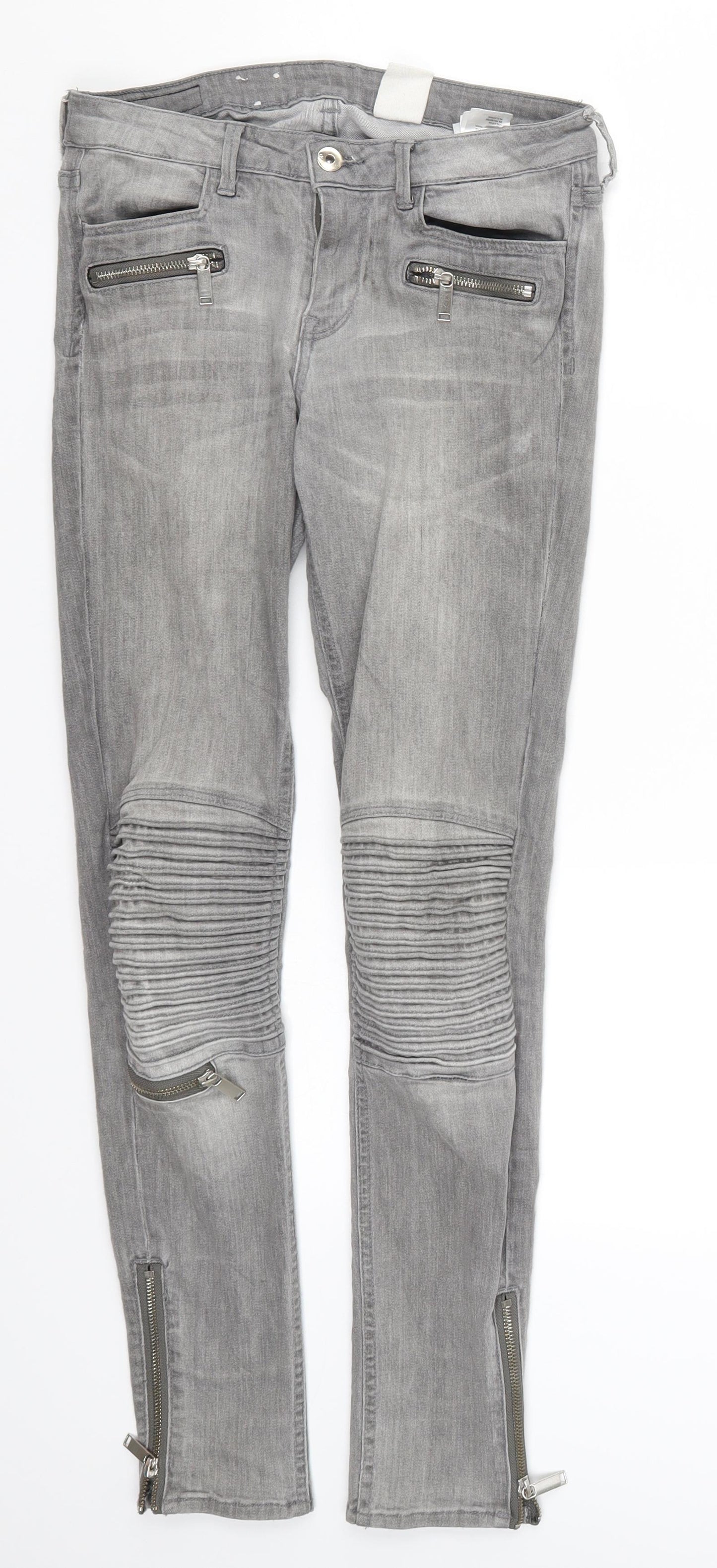 H&M Womens Grey  Denim Skinny Jeans Size 26 in L29 in