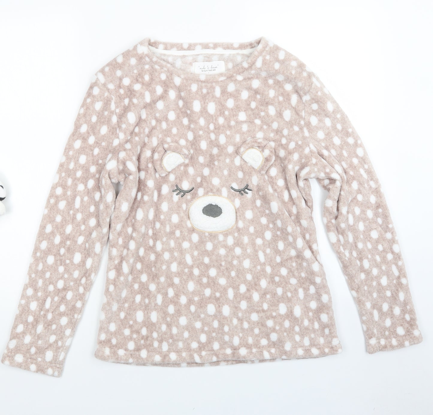 F&F Womens Beige Geometric  Top Pyjama Top Size M